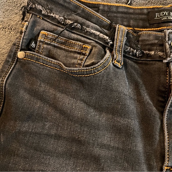 Judy Blue Jeans High Rise Boot Cut Size 9/29 Black Button/zip Fly Raw Hem Black - Picture 8 of 16